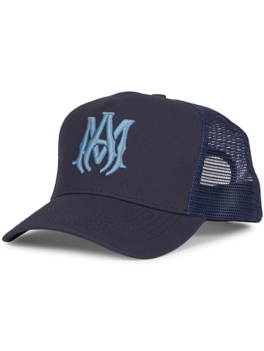 AMIRI MA LOGO TRUCKER HAT BLACK/BLUE 100% AUTHENTIC